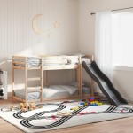 vidaXL Pat supraetajat cu tobogan și scară, 80x200 cm, lemn masiv pin vidaXL Pat supraetajat cu tobogan și scară, 80x200 cm, lemn masiv pin