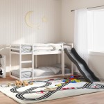 vidaXL Pat supraetajat cu tobogan și scară, 90x200 cm, lemn masiv pin vidaXL Pat supraetajat cu tobogan și scară, 90x200 cm, lemn masiv pin