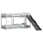 vidaXL Pat supraetajat cu tobogan și scară, 90x200 cm, lemn masiv pin vidaXL Pat supraetajat cu tobogan și scară, 90x200 cm, lemn masiv pin