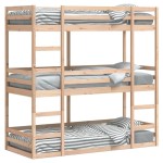vidaXL Pat supraetajat triplu, 75x190 cm, lemn masiv de pin vidaXL Pat supraetajat triplu, 75x190 cm, lemn masiv de pin