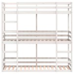 vidaXL Pat supraetajat triplu, alb, 75x190 cm, lemn masiv de pin