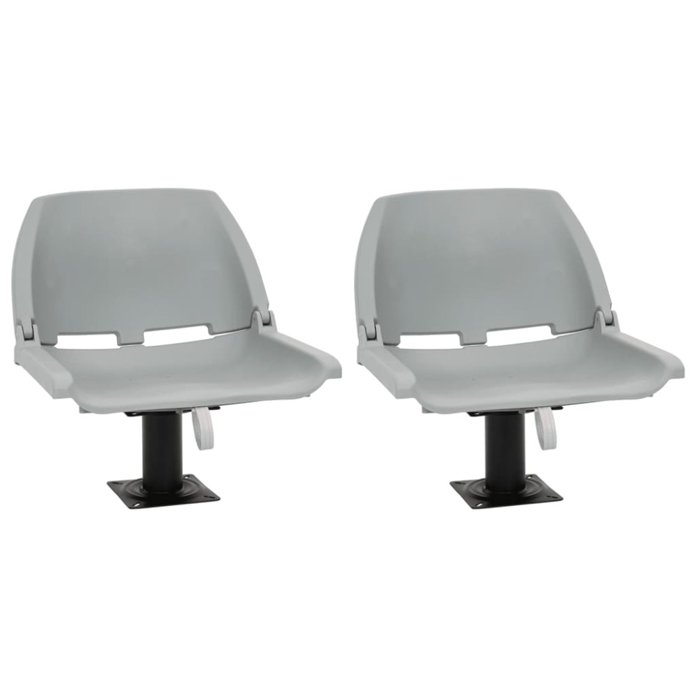 vidaXL Set scaun pliabil, 4 piese, fără pernă, gri, 48x51x41 cm