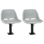vidaXL Set scaun pliabil, 4 piese, fără pernă, gri, 48x51x41 cm vidaXL Set scaun pliabil, 4 piese, fără pernă, gri, 48x51x41 cm