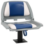 vidaXL Set scaun pliabil pentru barcă, albastru și alb, 48x51x41 cm vidaXL Set scaun pliabil pentru barcă, albastru și alb, 48x51x41 cm