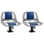 vidaXL Set scaun pliabil pentru barcă, albastru și alb, 48x51x41 cm vidaXL Set scaun pliabil pentru barcă, albastru și alb, 48x51x41 cm