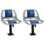 vidaXL Set scaun pliabil pentru barcă, albastru și alb, 48x51x41 cm vidaXL Set scaun pliabil pentru barcă, albastru și alb, 48x51x41 cm