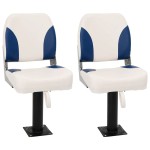 vidaXL Set scaun pliabil pentru barcă, albastru și alb, 41x36x48 cm vidaXL Set scaun pliabil pentru barcă, albastru și alb, 41x36x48 cm