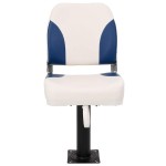 vidaXL Set scaun pliabil pentru barcă, albastru și alb, 41x36x48 cm vidaXL Set scaun pliabil pentru barcă, albastru și alb, 41x36x48 cm