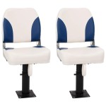 vidaXL Set scaun pliabil pentru barcă, albastru și alb, 41x36x48 cm vidaXL Set scaun pliabil pentru barcă, albastru și alb, 41x36x48 cm