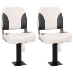 vidaXL Set scaune pliabile pentru barcă, 4 piese, spătar mic vidaXL Set scaune pliabile pentru barcă, 4 piese, spătar mic