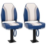 vidaXL Set cu scaun pentru barcă, pliabil, 4 piese, spătar înalt vidaXL Set cu scaun pentru barcă, pliabil, 4 piese, spătar înalt