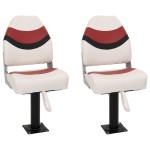 vidaXL Set cu scaun pentru barcă, pliabil, 4 piese, spătar înalt vidaXL Set cu scaun pentru barcă, pliabil, 4 piese, spătar înalt