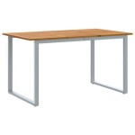 vidaXL Set de Masă pentru Grădină 5 Piese Gri Oțel și Lemn Solid Acacia