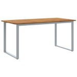 vidaXL Set de dining pentru grădină 5 piese gri din oțel și lemn solid de acacia