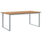 vidaXL Set de dining pentru grădină , 7 piese, oțel gri și lemn solid de acacia