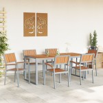 vidaXL Set de dining pentru grădină 7 piese din lemn solid de acacia și metal vidaXL Set de dining pentru grădină 7 piese din lemn solid de acacia și metal