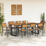 vidaXL Set de dining pentru grădină 9 piese Oțel negru și Lemn de acacia vidaXL Set de dining pentru grădină 9 piese Oțel negru și Lemn de acacia