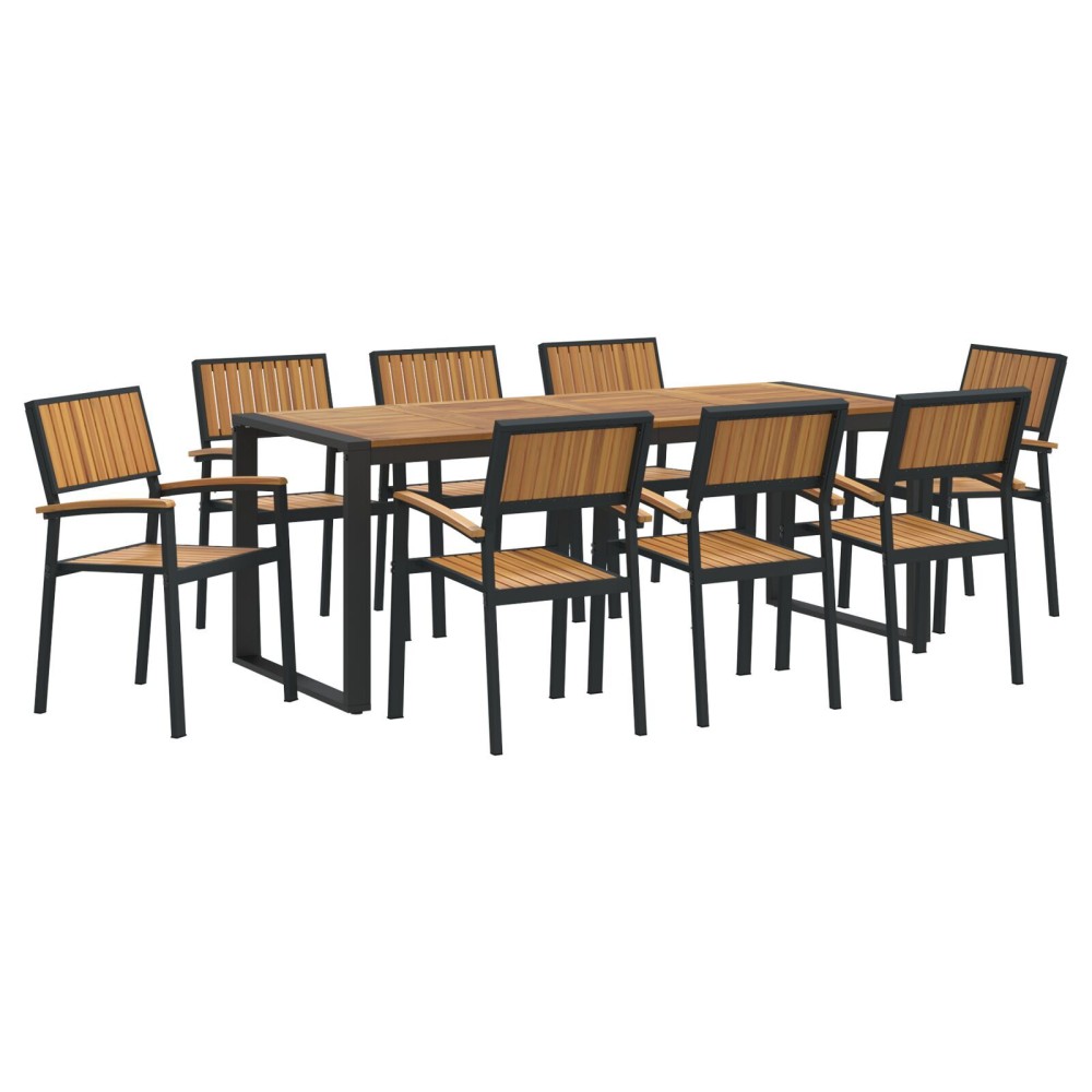 vidaXL Set de Dining cu 5 Piese din Lemn Masiv de Acacia și Metal
