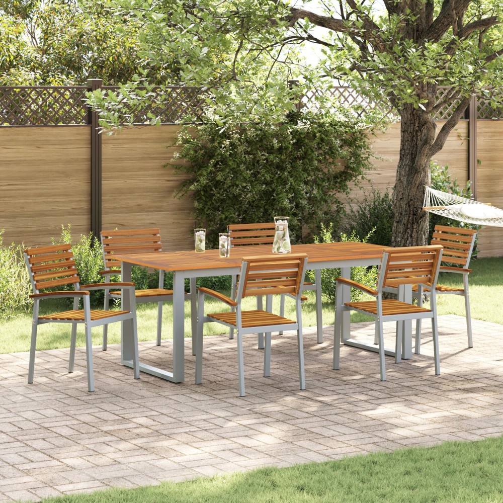 vidaXL Scaun pentru Grădină 6 pcs Maro 56 x 57 x 87cm