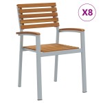 vidaXL Scaun pentru Grădină 8 pcs Maro 56 x 57 x 87cm vidaXL Scaun pentru Grădină 8 pcs Maro 56 x 57 x 87cm