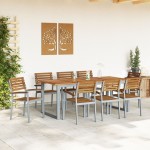vidaXL Scaun pentru Grădină 8 pcs Maro 56 x 57 x 87cm vidaXL Scaun pentru Grădină 8 pcs Maro 56 x 57 x 87cm