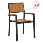 vidaXL Scaun pentru Grădină 8 pcs Maro 56 x 57 x 87cm vidaXL Scaun pentru Grădină 8 pcs Maro 56 x 57 x 87cm