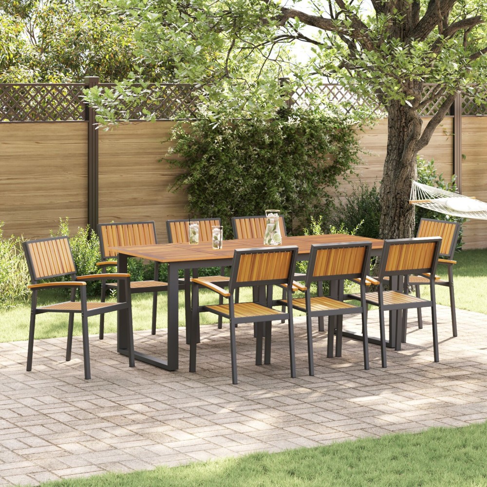 vidaXL Scaun pentru Grădină 8 pcs Maro 56 x 57 x 87cm
