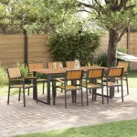 vidaXL Scaun pentru Grădină 8 pcs Maro 56 x 57 x 87cm vidaXL Scaun pentru Grădină 8 pcs Maro 56 x 57 x 87cm