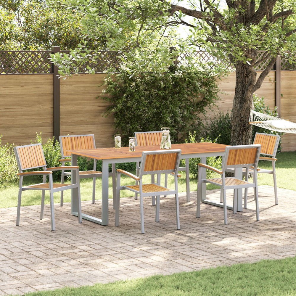vidaXL Scaun pentru Grădină 6 pcs Maro 56 x 57 x 87cm