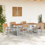 vidaXL Scaun pentru Grădină 6 pcs Maro 56 x 57 x 87cm vidaXL Scaun pentru Grădină 6 pcs Maro 56 x 57 x 87cm