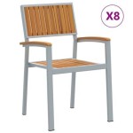 vidaXL Scaun pentru Grădină 8 pcs Maro 56 x 57 x 87cm vidaXL Scaun pentru Grădină 8 pcs Maro 56 x 57 x 87cm