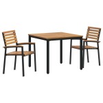 vidaXL Set de mese pentru grădină din lemn solid de acacia și metal