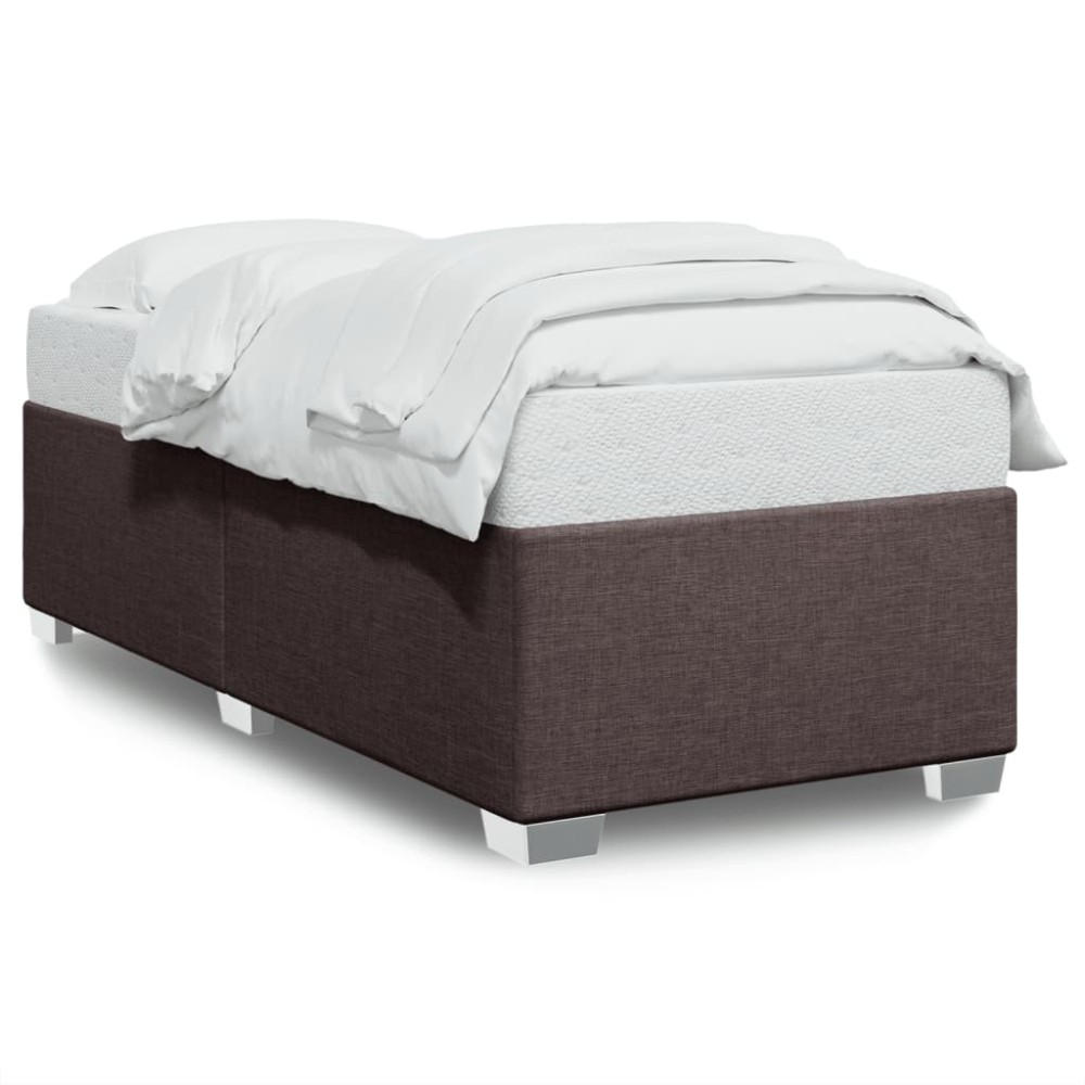 vidaXL Cadru de pat fără saltea, maro închis, 90x190 cm, textil