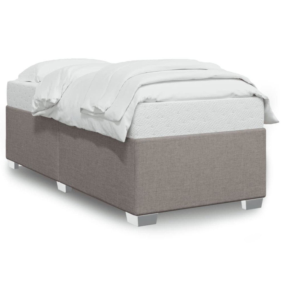 vidaXL Cadru de pat fără saltea Taupe 90x190 cm Stofa
