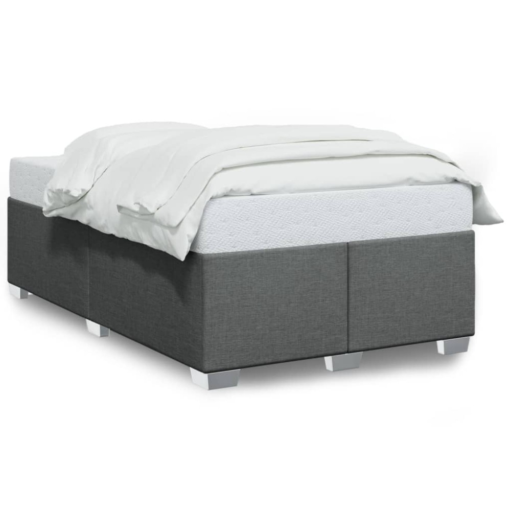 vidaXL Cadru de pat fără saltea gri închis 120x190 cm țesătură