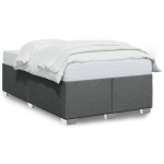 vidaXL Cadru de pat fără saltea gri închis 120x190 cm țesătură