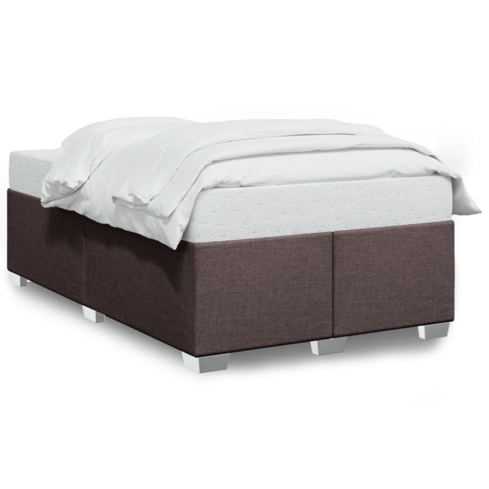 vidaXL Cadru de pat fără saltea țesătură maro 120x190 cm țesătură