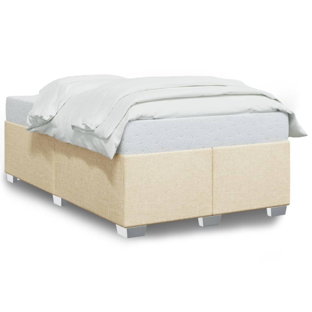 vidaXL Cadru de pat fără saltea cremă 120x190 cm țesătură