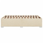 vidaXL Cadru de pat fără saltea cremă 120x190 cm țesătură