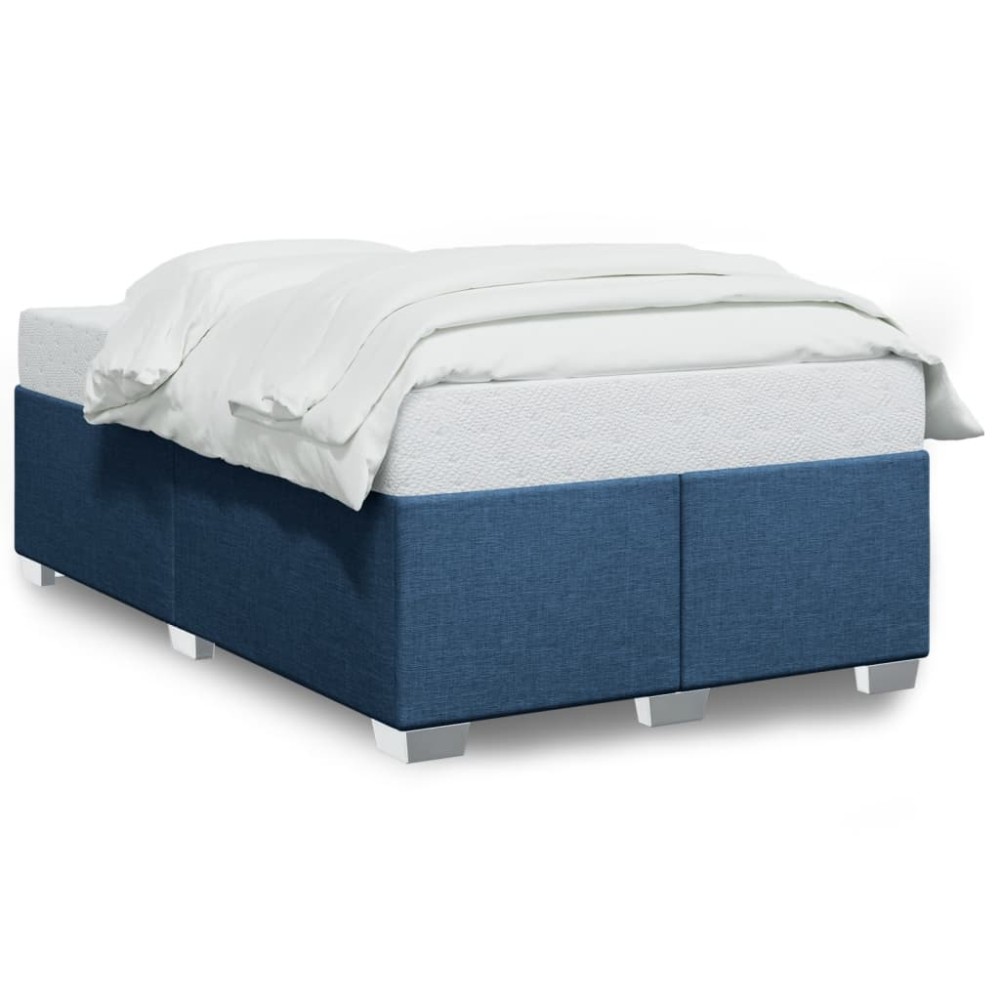 vidaXL Cadru de pat fără saltea Albastru 120x190 cm țesătură