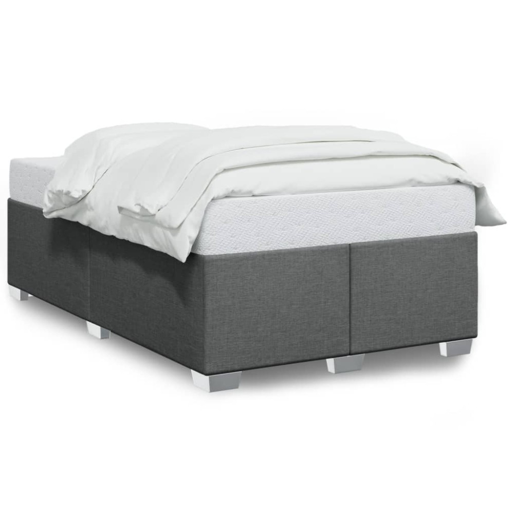 vidaXL Cadru de pat fără saltea, gri închis, 120x200 cm, textil