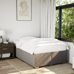 vidaXL Cadru de pat fără saltea, gri taupe, 120x200 cm, textil vidaXL Cadru de pat fără saltea, gri taupe, 120x200 cm, textil