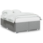 vidaXL Cadru de pat fără saltea, gri deschis, 140x190 cm, textil