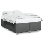 vidaXL Cadru de pat fără saltea, gri închis, 140x190 cm, textil