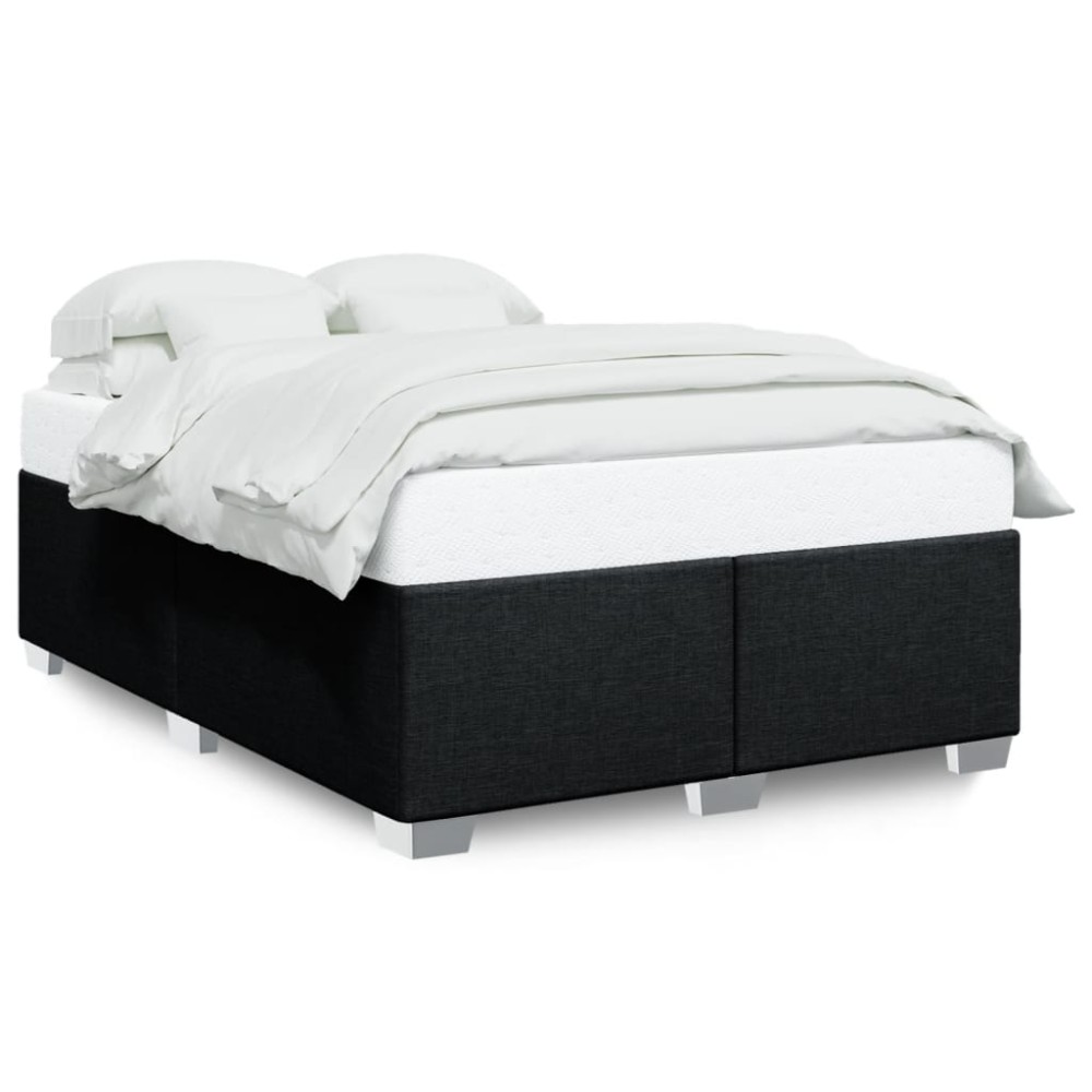 vidaXL Cadru de pat fără saltea, negru, 140x190 cm, textil