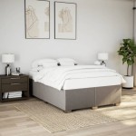 vidaXL Cadru de pat fără saltea, gri taupe, 140x190 cm, textil vidaXL Cadru de pat fără saltea, gri taupe, 140x190 cm, textil