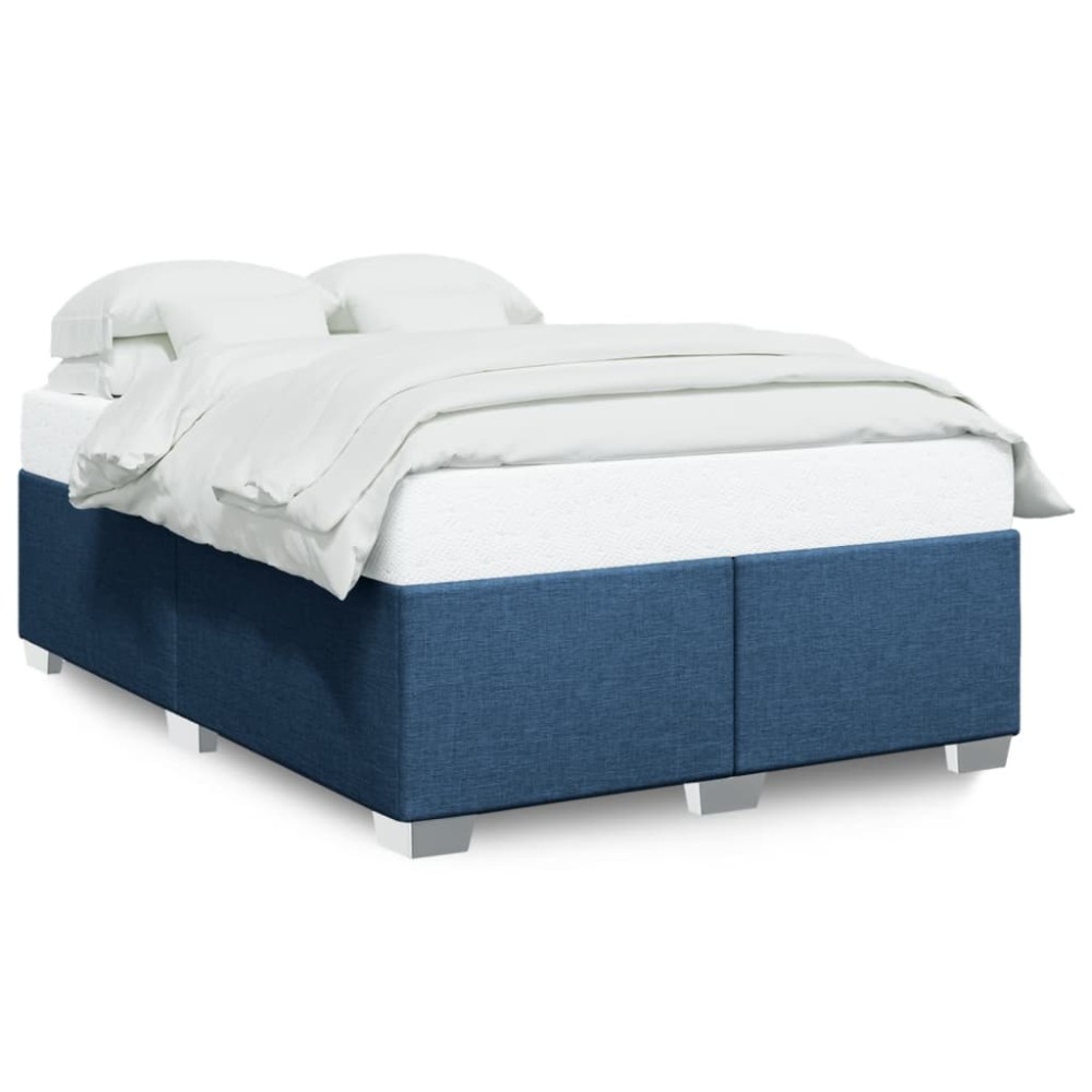 vidaXL Cadru de pat fără saltea, albastru, 140x190 cm, textil