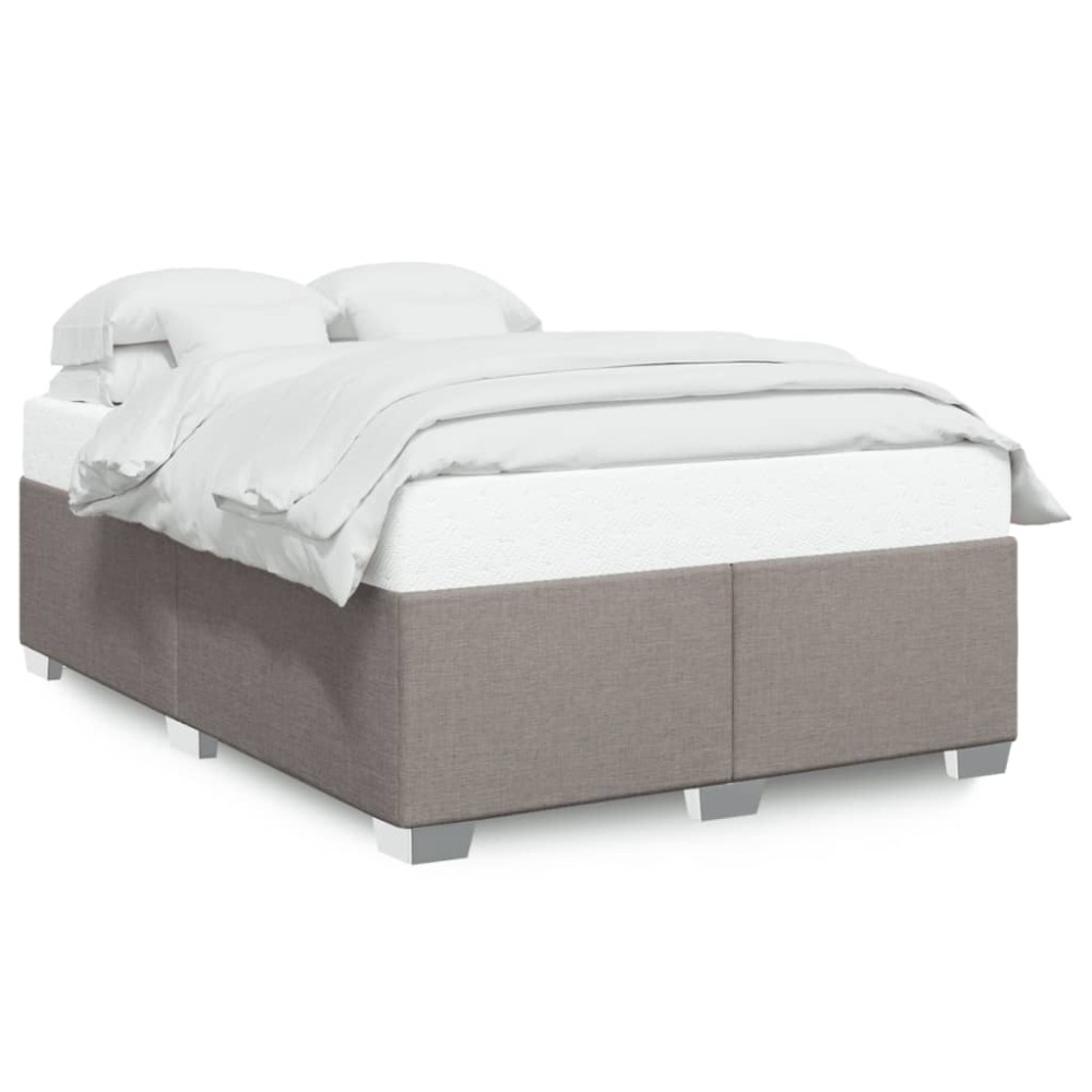 vidaXL Cadru de pat fără saltea, gri taupe, 140x200 cm, textil