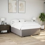vidaXL Cadru de pat fără saltea, gri taupe, 160x200 cm, textil vidaXL Cadru de pat fără saltea, gri taupe, 160x200 cm, textil