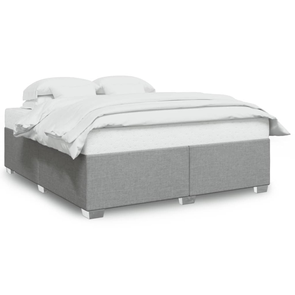 vidaXL Cadru de pat fără saltea, gri deschis, 180x200 cm, textil